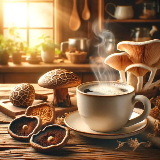 mushroom cofee vs regular coffee health benefits gut health bloating adhd