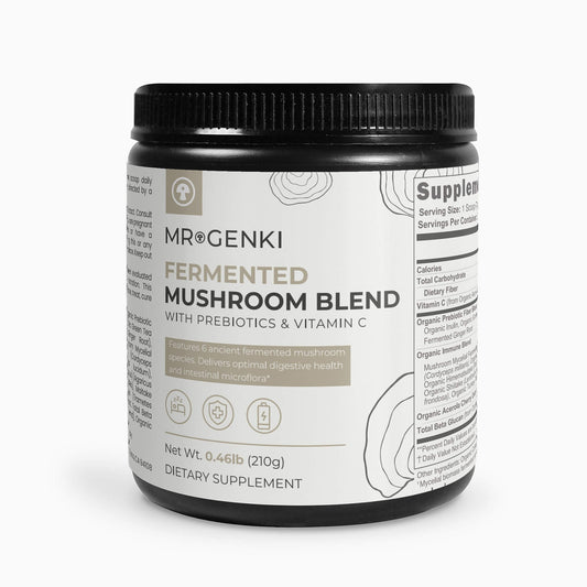mrgenki functional mushroom blend with prebiotics and vitaminc